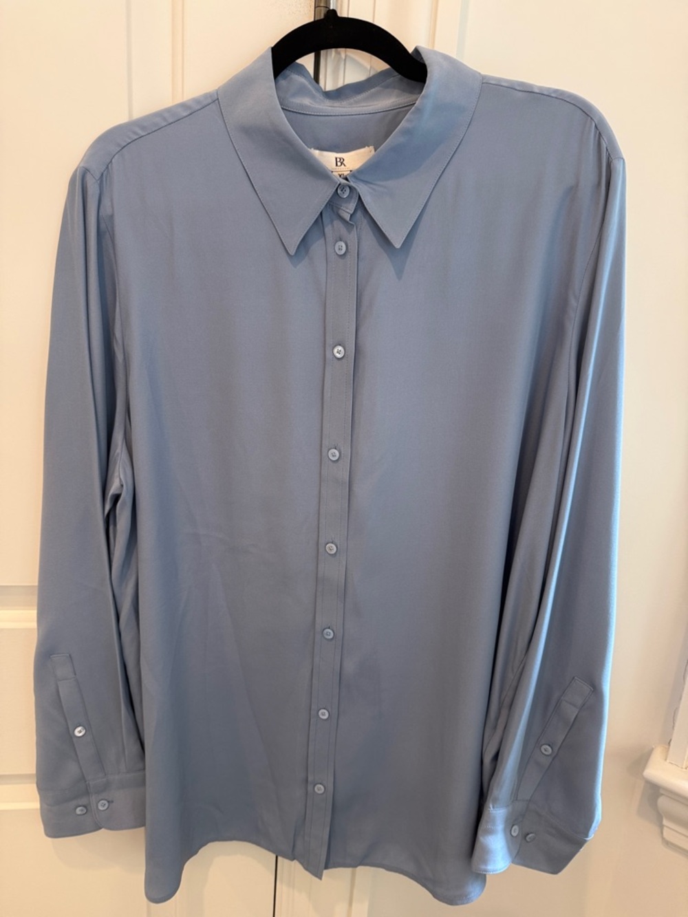 Banana Republic The Perfect Silk Shirt XL Crisp Blue Water NWT